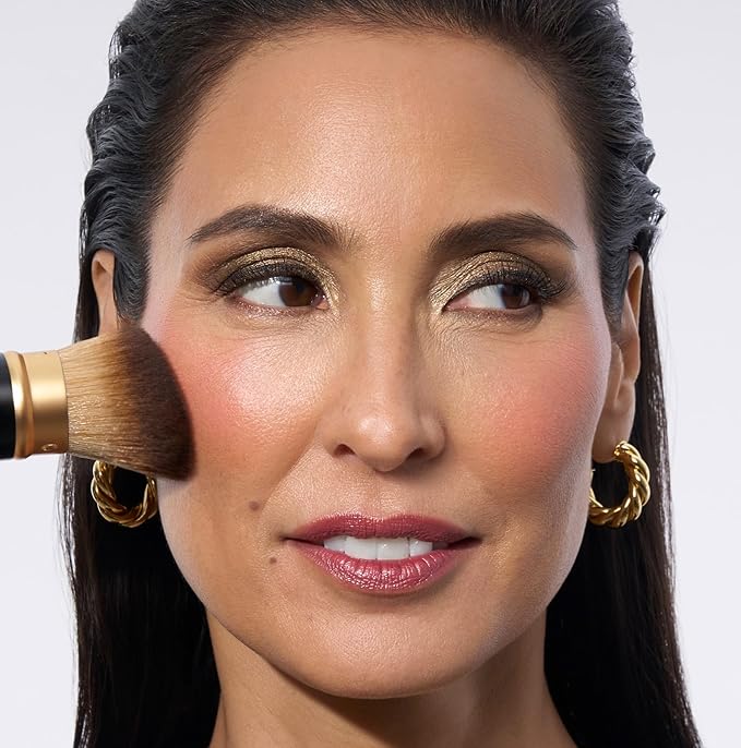 LAURA GELLER NEW YORK Retractable Black Kabuki Brush for Liquid, Cream and Powder Face Makeup With Aluminum Handle-Velvo Beauty