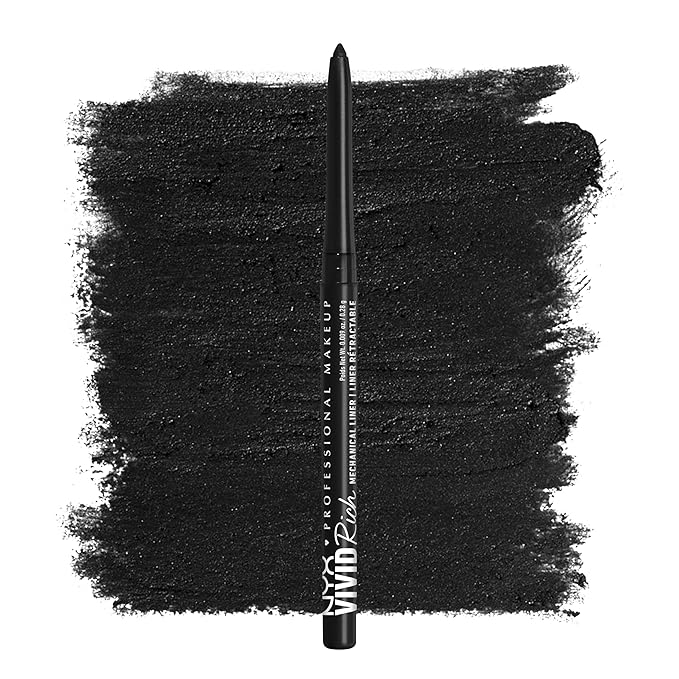 NYX PROFESSIONAL MAKEUP Mechanical Eye Pencil,Vivid Rich Mechanical, Creamy Retractable Eyeliner - Always Onyx, Black Eyeliner-Velvo Beauty