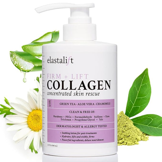 Elastalift Collagen Cream Skin Care Face Lotion & Body Lotion | Fragrance Free Skin Tightening Cream Collagen Firming Lotion Body Moisturizer For Crepey Skin, Stretch Marks, & Cellulite, 15 Fl Oz-Velvo Beauty
