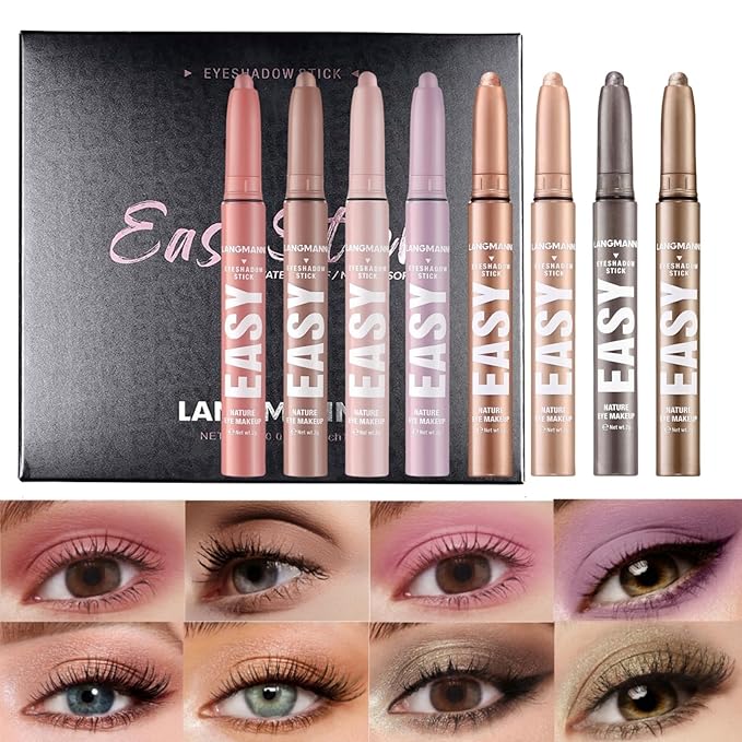 Jolilab Eyeshadow Stick Set, 8 Colors Matte Professional Bright-Colored Contouring and Highlight Eyeshadow Stick, Cream Waterproof Long Lasting High Pigmented Eye Shadow. (8, Set G)-Velvo Beauty