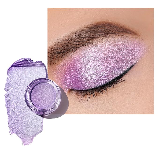 Oulac Purple Cream Eyeshadow also for Highlighter Large Capacity Highly Pigmented Eye Shadow Waterproof &Long Lasting with Moisturizing Formula, Shimmer Glitter Eye Makeup. 6g.(19)-Velvo Beauty