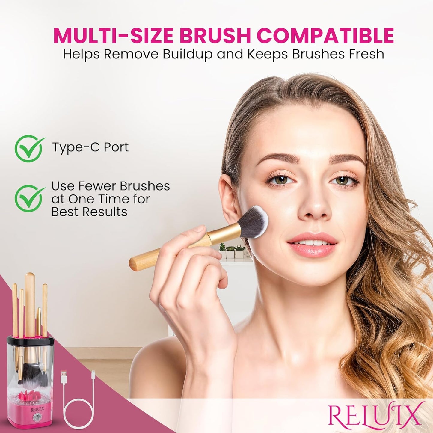 Makeup Brush Cleaner Machine – Electric Makeup Brush Cleaner Cleanser and Dryer, Automatic Spinning Brush Washer for Deep Cleaning, Cosmetic Brush Cleaner for Beauty Blender & Makeup Sponge-Velvo Beauty
