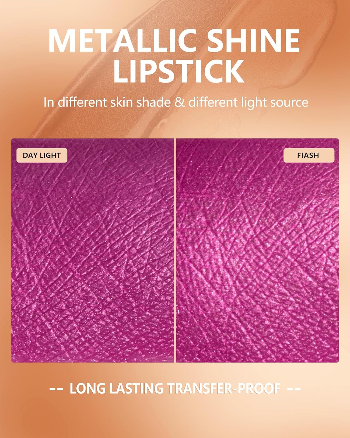 MAKI YIKA Hot Pink Lipstick for Women Metallic Lipsticks Glitter Long Lasting Lipstick No Smudge No Transfer Liquid Lip Gloss (BR19 Unheated)-Velvo Beauty