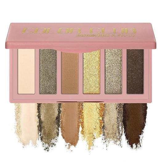 6 Colors Mini Naked Eyeshadow Makeup Palette Olive-colored Neutral Tone Eye Shadow Matte & Shimmer Nude Make Up Pallet with Mirror Blendable Highly Pigmented Travel Size Gift Kit 04-Velvo Beauty