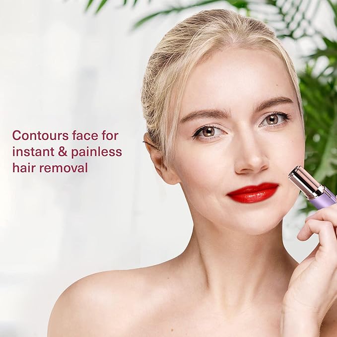 Facial Hair Removal for Women | Electric Razor Device Small Mustache Dermaplaning Remover Tools Tweezers Epilator Trimmer Face Dermaplane Shavers Beauty Gadgets Set Accessories by VISOFO (Amethyst)-Velvo Beauty