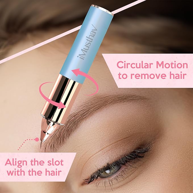 Portable Flawless Eyebrow Hair Remover for Women – Painless, Fast & Precise Flawless Electric Razor & Epilator for Eyebrow, Nose, Ear Hair Removal – 18K Gold-Plated, 360° LED Light-Velvo Beauty