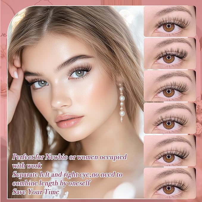 Lash Clusters - Dark Brown Lashes 360PCS Natural Wispy Fluffy Eyelash Clusters 8-16 MM Eyelash Extensions D Curl Faux Mink Lash Extensions DIY at Home-Velvo Beauty