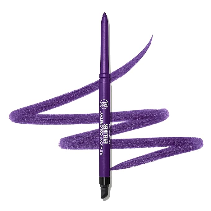REVLON ColorStay Pencil Waterproof Eyeliner, Smudge-Proof, Eye Makeup with Built-In Sharpener, 214 Grape, 0.01 oz-Velvo Beauty
