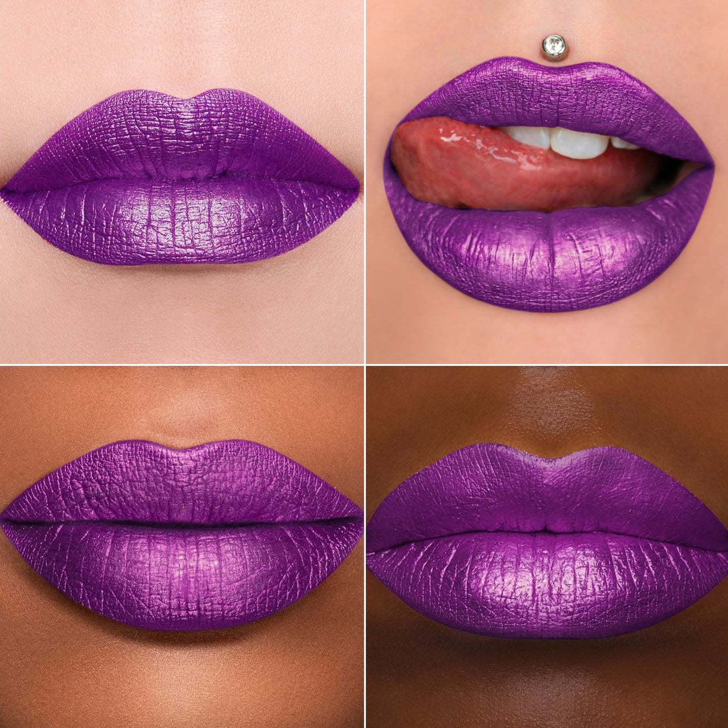 MAKI YIKA Purple Lipstick for Women Metallic Lipsticks Glitter Long Lasting Lipstick No Smudge No Transfer Liquid Lip Gloss (BR18 Amethyst)-Velvo Beauty