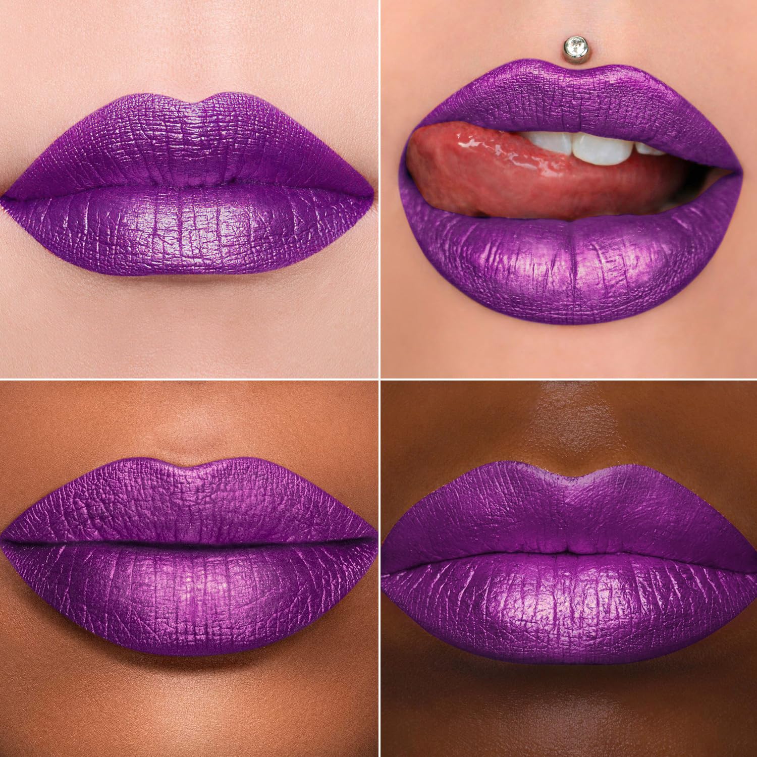 MAKI YIKA Purple Lipstick for Women Metallic Lipsticks Glitter Long Lasting Lipstick No Smudge No Transfer Liquid Lip Gloss (BR18 Amethyst)-Velvo Beauty