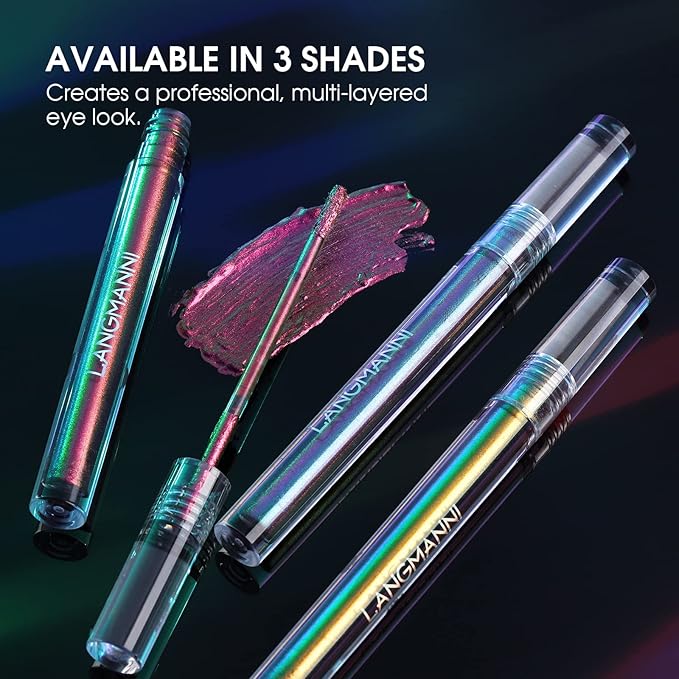 Jolilab Metallic Liquid Chameleon Eyeshadow, Multi-Dimensional Eye Looks, Long-lasting Holographic Glitter Multichrome Eyeshadows Makeup (#Peacock+Wonder+Ember)-Velvo Beauty