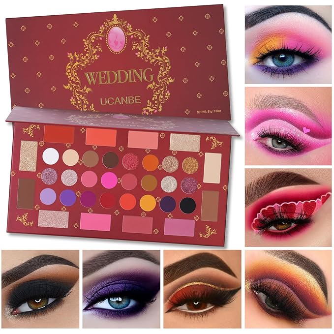 UCANBE Eyeshadow Makeup Palette, 36 Color Matte Shimmer Glitter Eye Shadow Highlighter Contour Blush Powder, High Pigmented Long Lasting Waterproof Pallet for Weddings, Celebrations & Daily Use-Velvo Beauty