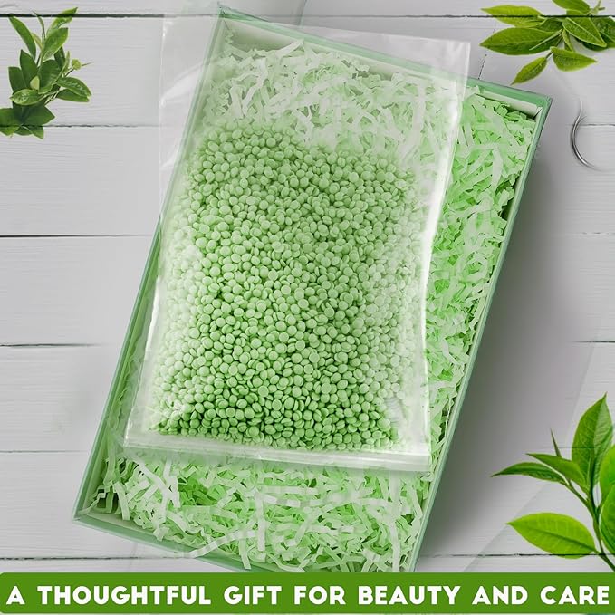 PURPLESKY Wax, 1lb Green Hard Wax Beads for Coarse Hair Removal, Waxing Beads for Bikini, Leg, Back, Face, Brazilian Wax for Women & Girls, Biodegradable, All Skin Types, Unisex, Whole Body-Velvo Beauty