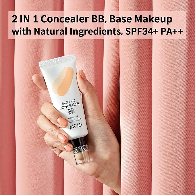 YADAH Silky Fit Concealer BB Cream (23 Natural Beige, 1.18fl oz) - 2-in-1 Korean Makeup for Flawless Skin, Tinted Moisturizer for Blemish Cover. Long-Lasting, All-Day Wear.-Velvo Beauty