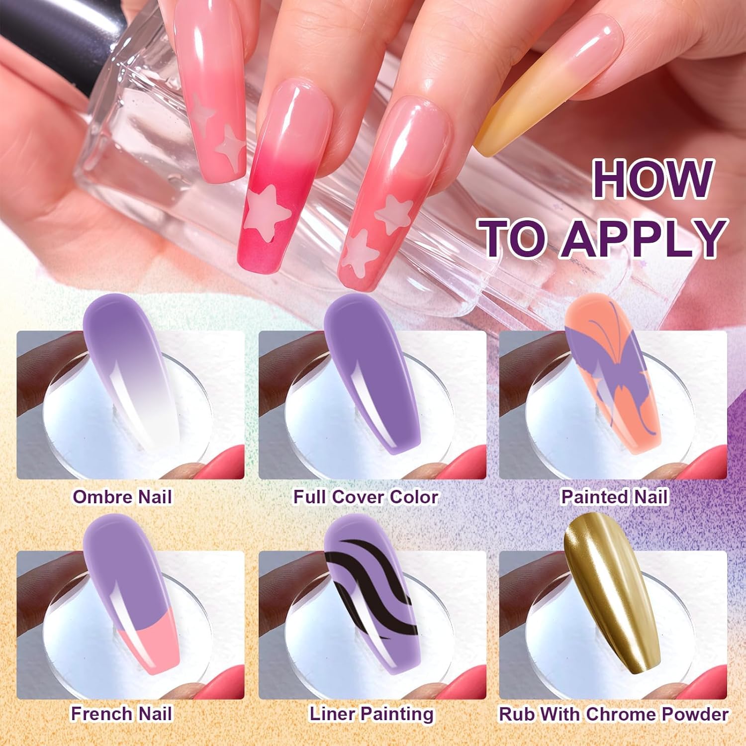 Gradient Painting Gel, 9 Bright Colors Ombre Gel Nail Polish Light Pink Blue Summer Kit Sponging for Pigment Pat Kit Aura Nails French Manicure Soak Off UV Bloom Summer Set-Velvo Beauty