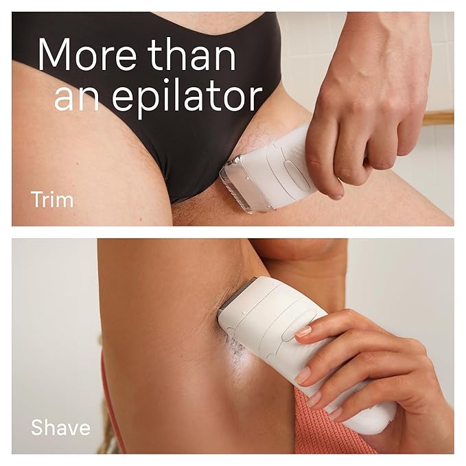 Braun Epilator Silk-épil 7, Hair Removal Device, Women Shaver & Trimmer, Wet and Dry, Wide Head, Includes Shaver Head and Trimmer Comb, SE7-041, Silver-Velvo Beauty