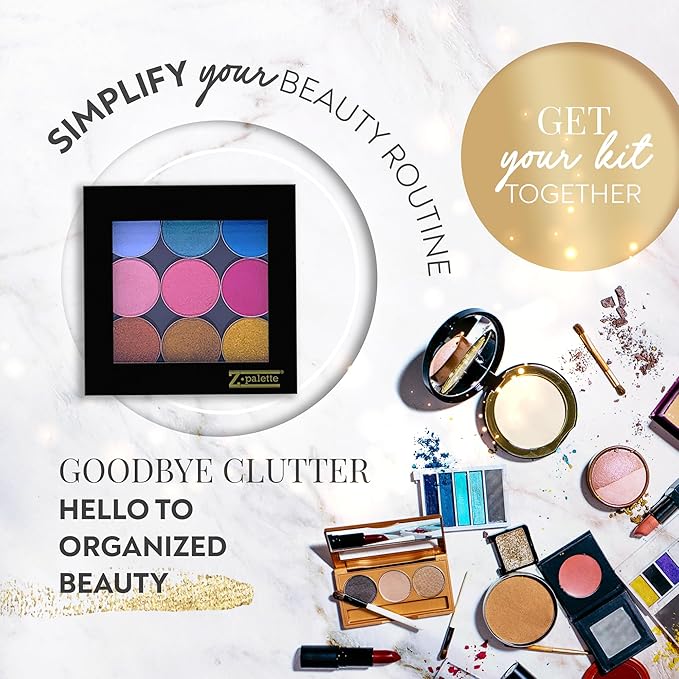 Small Magnetic Makeup Palette, Empty Magnetic Palette, Universal Magnet makeup palette for Eyeshadows, Powders, Customizable Beauty Organizer with Clear Window-Velvo Beauty