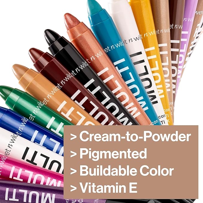 wet n wild Color Icon Cream Eyeliner Eyeshadow Multi-Stick, Moisturizing, Nourishing Velvety Cream-to-Powder Buildable & Blendable Formula, Cruelty-Free & Vegan - Champagne Room-Velvo Beauty