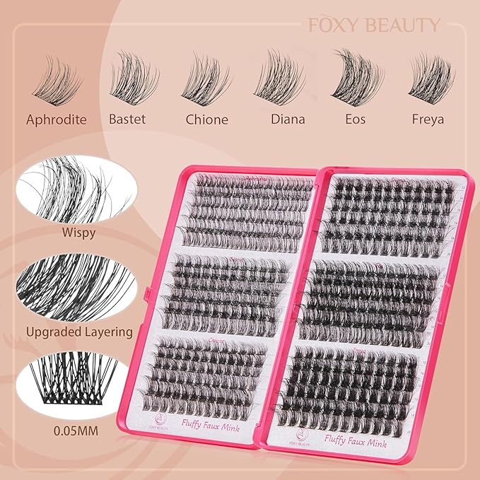 Diva Lash Clusters Kit - 432 Pieces Lash Clusters D Curl Lash Extension Kit Fluffy Lash Clusters Kit WideSpan Individual Lashes 12-20mm Eyelash Clusters, Eyelash Extension Kit With Bond and Seal-Velvo Beauty