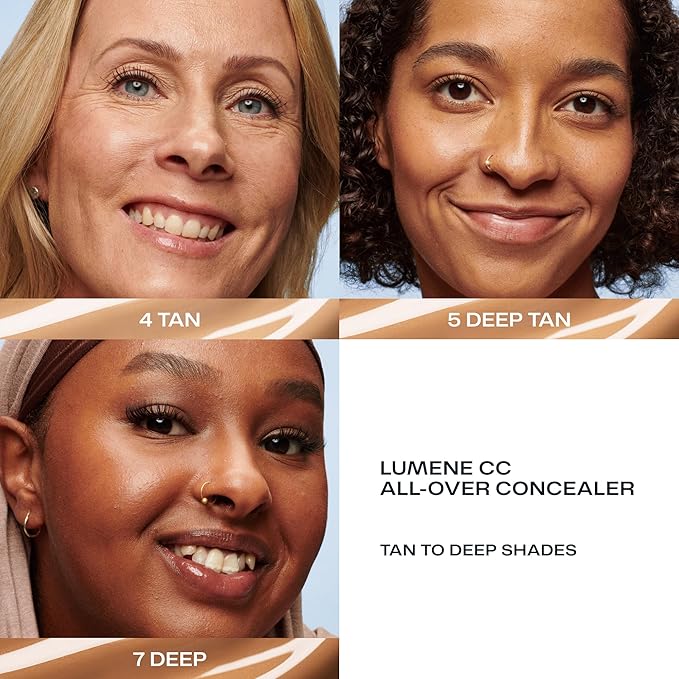 Lumene Under Eye Concealer - CC All-Over Hydrating Concealer with Medium Coverage - Multi-Tasking Under Eye Makeup Infused with Hyaluronic Acid with a Skin-Like Finish - 4 Tan (0.3 fl oz)-Velvo Beauty