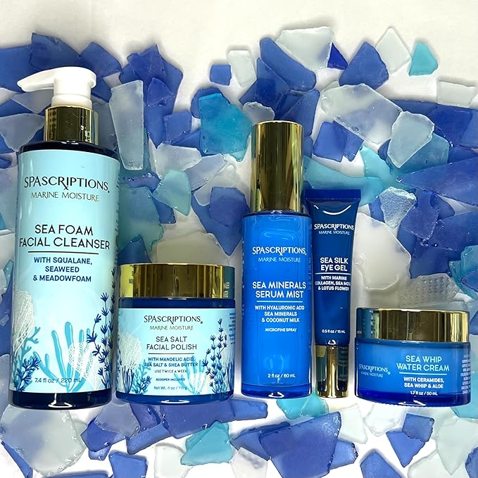 Spascriptions Marine Moisture Sea Silk Eye Gel, 0.5 fl oz (pack of 1), Under-Eye Gel Moisturizer with Natural Marine Collagen, Cruelty Free-Velvo Beauty