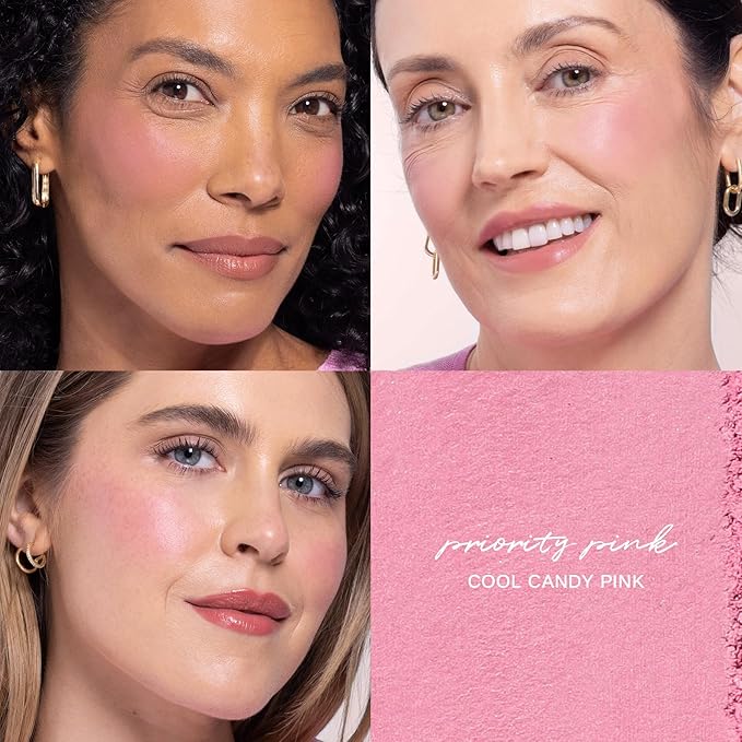 Wander Beauty Hydrating Powder Blush - Lightweight, Pink Blush Makeup with a Blurring, Satin Finish - Buildable Formula with Hyaluronic Acid, Squalane & Aloe Leaf Extract - Priority Pink - 0.18 oz-Velvo Beauty
