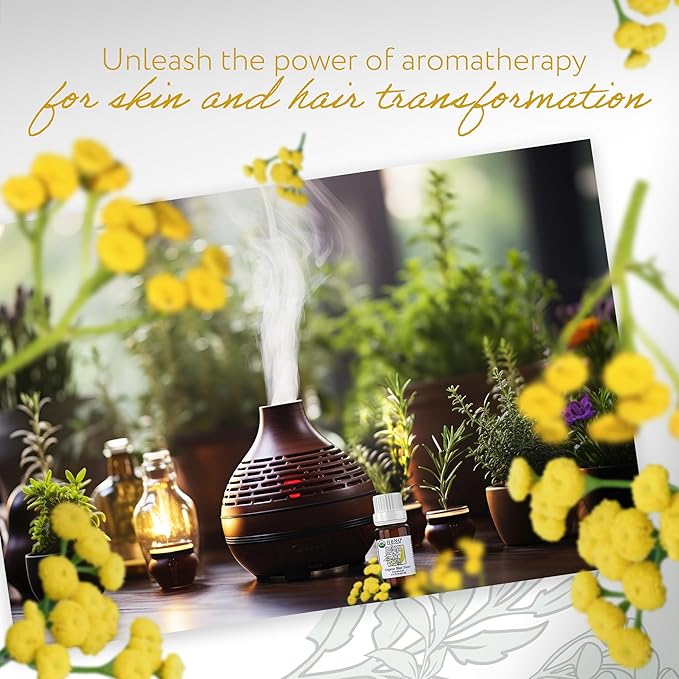 HBNO USDA Certified Organic Blue Tansy Essential Oil - 1/3 OZ (10 ml) Travel Size - Perfect for Aromatherapy, DIY, Candle Making, Soap Making, Diffusers - Blue Tansy Essential Oils-Velvo Beauty