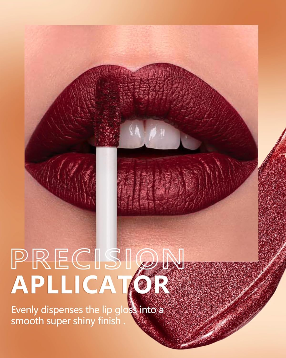 MAKI YIKA Dark Red Lipstick for Women Metallic Lipsticks Glitter Long Lasting Lipstick No Smudge No Transfer Liquid Pink Lip Gloss (BR011 Pure Envy)-Velvo Beauty