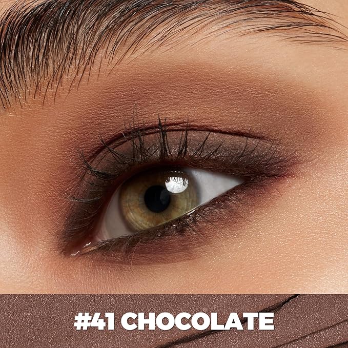 FOCALLURE Shimmer and Matte Cream Eyeshadow Stick,Smooth Brilliant Eye Brightener Pencil for Women,Long Lasting Waterproof Eye Shadow and Liners Makeup,CHOCOLATE-Velvo Beauty