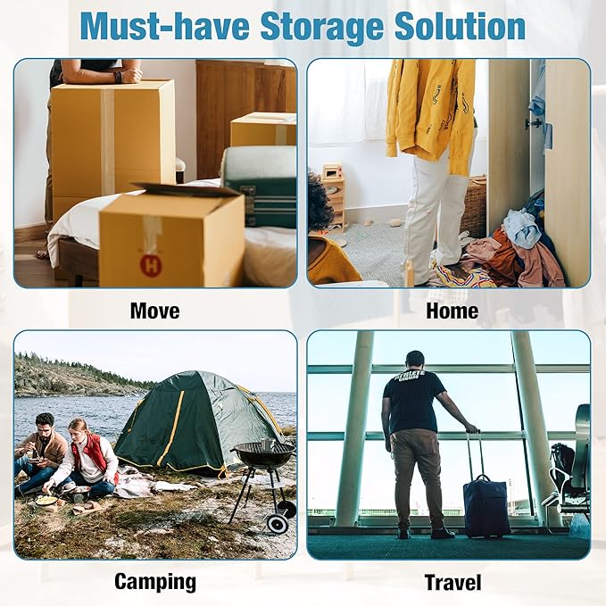 Vacuum Storage Bags, 10 Small Space Saver Vacuum Seal Bags, Space Bags, Vacuum Sealer Bags for Clothes with Travel Hand Pump (10S)-Velvo Beauty