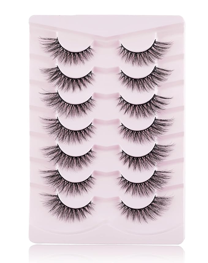 Onlyall Cat Eye Lashes Mink Lashes Fluffy Eyelashes Cat Eye False Lashes Fox Eye Lashes 7 Pairs F02-Velvo Beauty