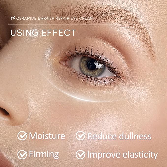 Ceramide Under Eye Cream, Hydrating Eye Cream, Eye Wrinkle Cream With Massage Head, Eye Cream Anti Aging, Dark Circle Eye Cream For Women & Men, eye moisturizer For All Skin Type-Velvo Beauty