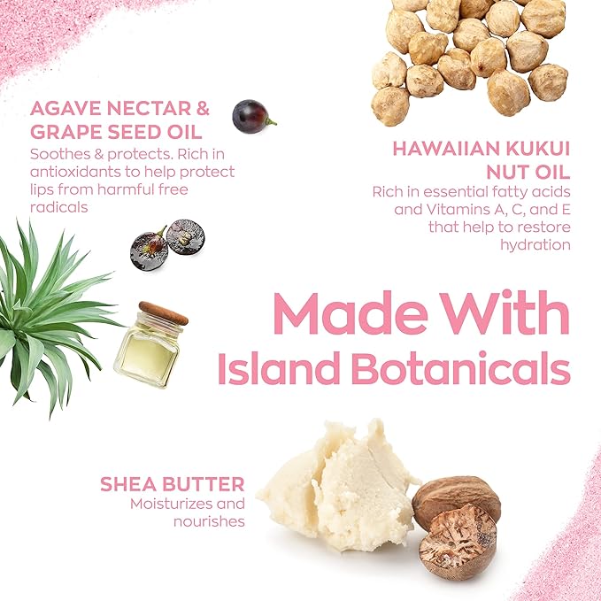 Hanalei Lip Treatment for Dry, Chapped Lips – Intensive Overnight Moisturizer with Kukui Oil, Shea Butter & Grapeseed Oil – Hydrating Balm for Healing Cracks – Peach Pink Tint, 15g – Cruelty-Free-Velvo Beauty