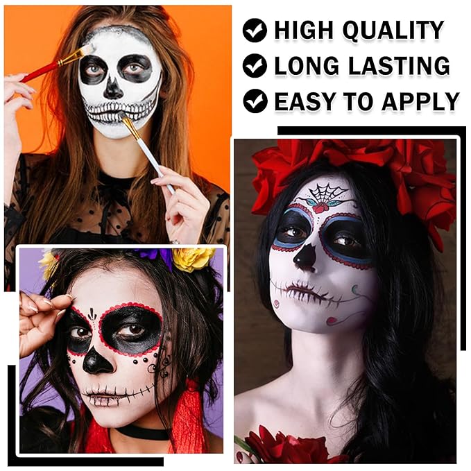 Clown Makeup Kit,Black White Red Face Paint Professional Adult Body Paint Kit for Halloween SFX Special Effects Makeup Kit-Velvo Beauty