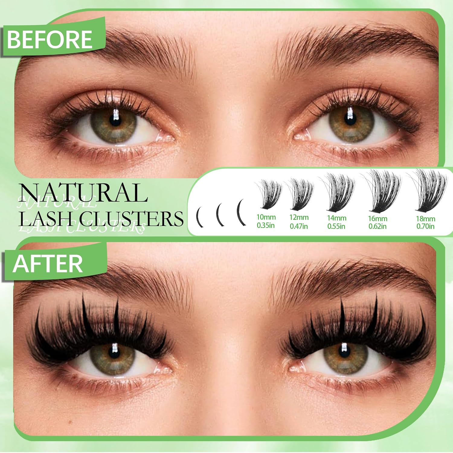 6 Box Mix Lashes Clusters Kit Gift Packs 1686Pcs with 2X Bond&Seal Volume Mega/Bottom Soft Extension False Eyelash D Curl Wispy Natural DIY Individual Fake Eyelashes for Beginners Bulk Pack-Velvo Beauty