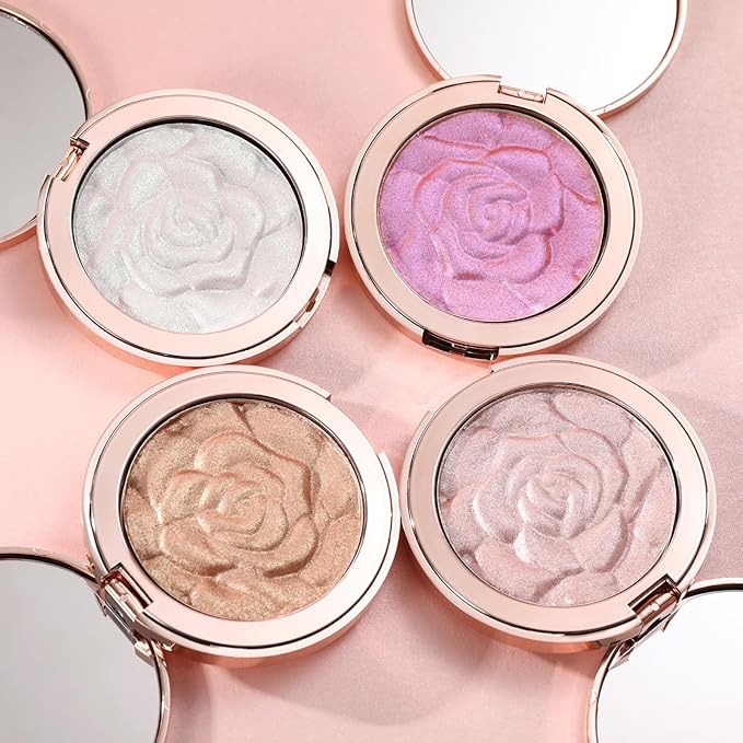 Highlighter Makeup, Cream Highlighter, Face Highlighter, Long Lasting Glitter Highlighter Makeup Palette - Purple Highlighter Makeup-Velvo Beauty
