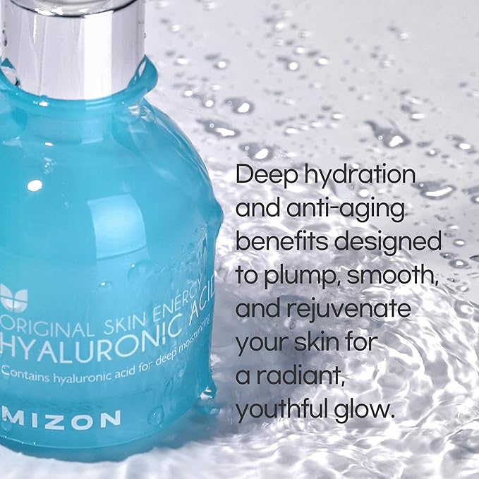 MIZON Hyaluronic Acid 100 Serum – Pure Hyaluronic Acid for Deep Hydration, Plumping & Skin Barrier Support – Lightweight K-Beauty Ampoule for Glass Skin Glow (1.01 fl. oz)-Velvo Beauty