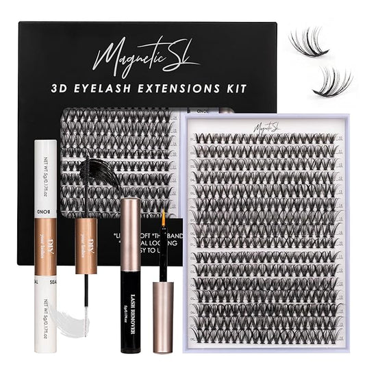 Lash Clusters DIY Lash Extensions Kit 320pcs Individual Lashes Clusters 30D 40D D Curl Eyelash Extension Kit with Applicator and Lash Bond&Seal,Clusters Lash Glue Remover Mix 10-16mm (30D+40D-320 KIT)-Velvo Beauty