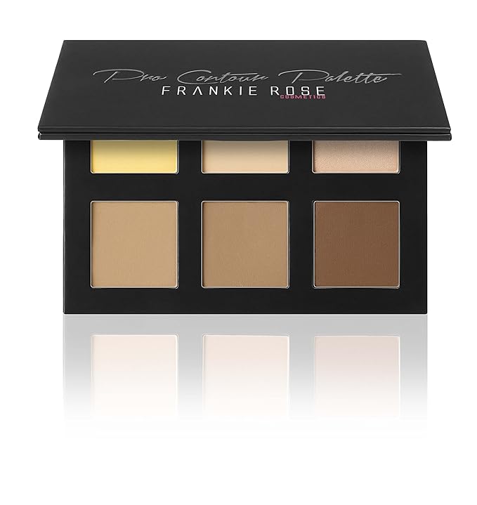 Frankie Rose Cosmetics Pro Contour Palette - Long-Wearing, Matte Finish Highlight Shades With Complementary Contour, Color Correctors & Shimmer Highlight Tones For All Skin Types-Velvo Beauty