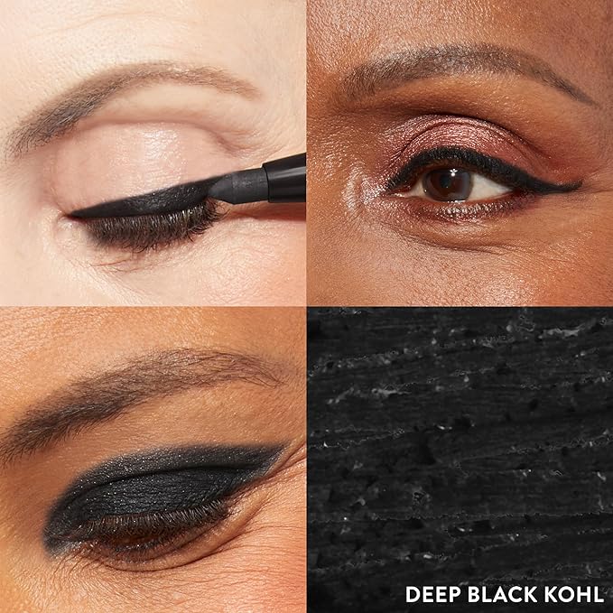 LAURA GELLER NEW YORK Kajal Longwear Kohl Eyeliner Pencil Duo - Deep Black & Smoky Taupe - Caffeine and Vitamin E - Smooth & Blendable Liner - Built-In Sharpener-Velvo Beauty