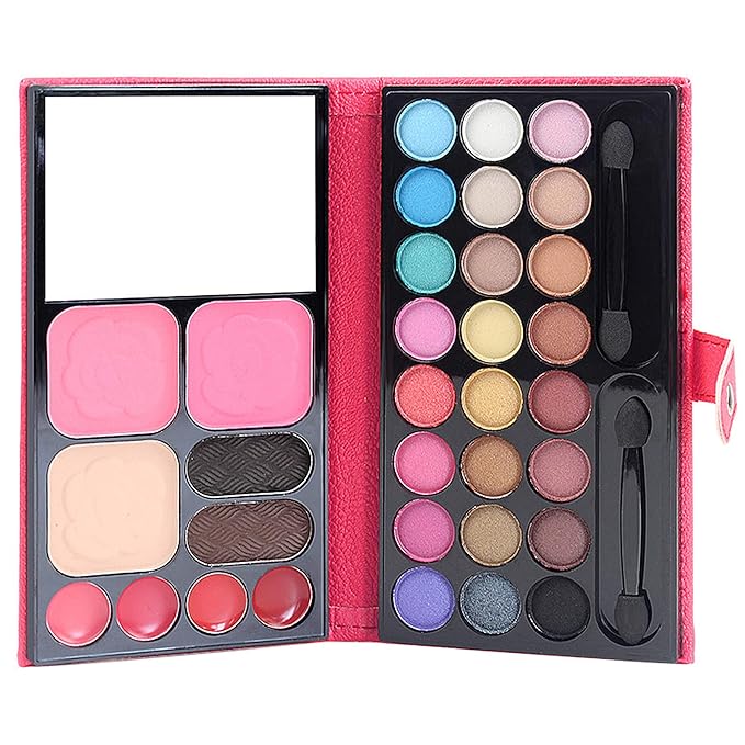 Cosmetic Make up Palette Set Kit, 24 Colors Eyeshadow/Lip Glosses/Eyebrow Powder/Blushers/Pressed Powder/Mirror/Brushes, All-in-One Makeup Gift Set for Teens Girls Beginners Pros-Velvo Beauty