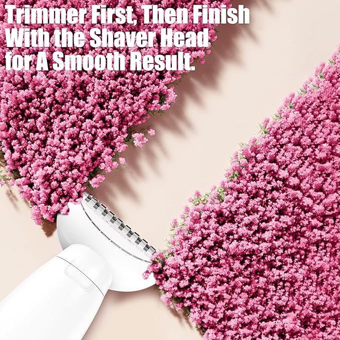 5 in 1 Bikini Trimmer for Women, Electric Razors for Women Pubic Hair Trimmer Waterproof Facial Hair Removal Cordless Electric Bikini Shaver with USB Charge Dock-Velvo Beauty