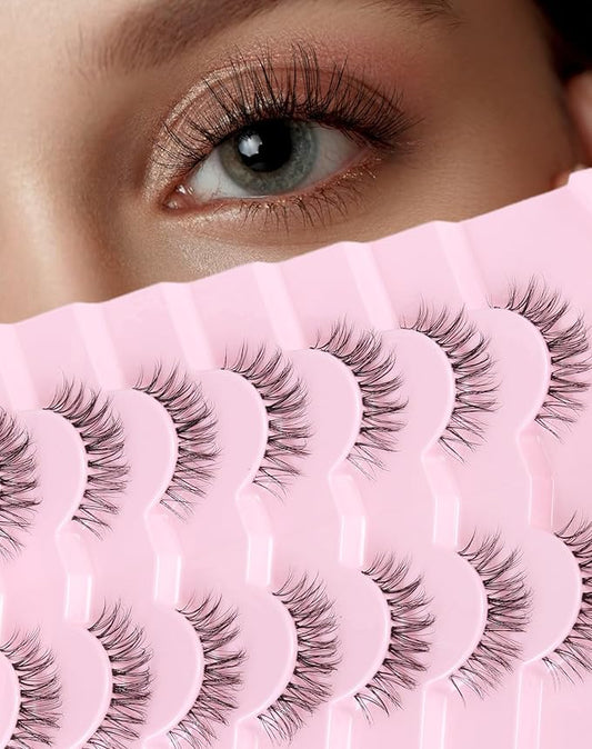 Lashes Wispy Short Eyelashes Natural Look False Eyelashes Strip Eye Lash Soft Lashes Fluffy Pack 7 Pairs Everyday Lash SF-03-Velvo Beauty