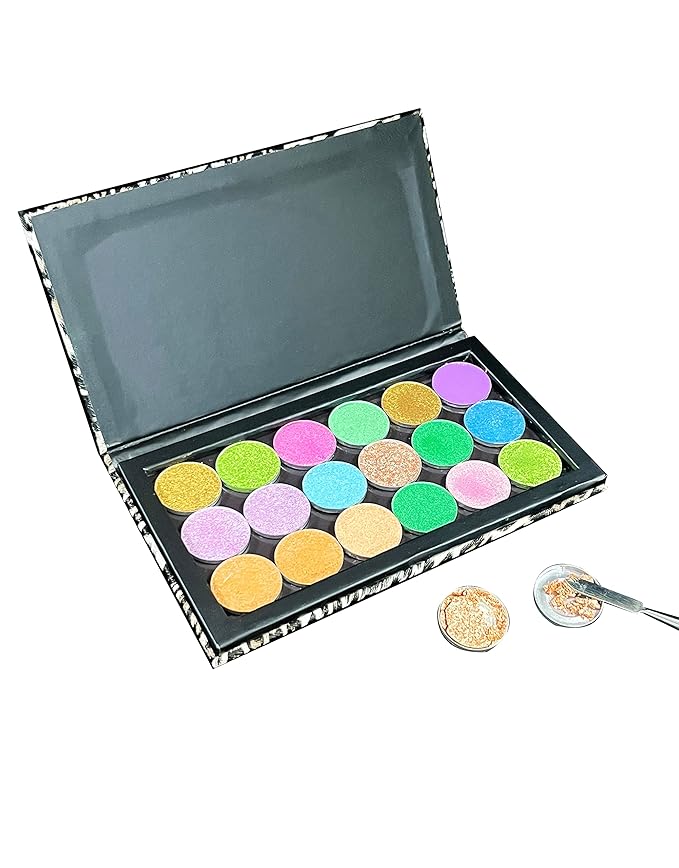 Mermaid Empty Magnetic Palette, Fish scale Empty Magnetic Palette for Highlighters Eyeshadows Lipstick Blush Powder Rectangle Large size (Leopard Grain)-Velvo Beauty