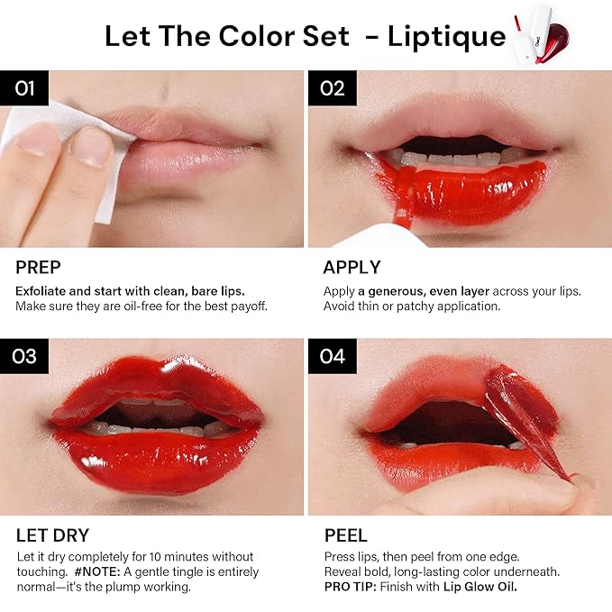 Liptique Korean Lip Stain Peel Off - 24 Hour Long Lasting Lip Tattoo, Waterproof & Transfer Proof, Nourishing & Hydrating Lip Tint for Women, Instant Plumping Lip Tints Peel Off (006 WINTTO)-Velvo Beauty
