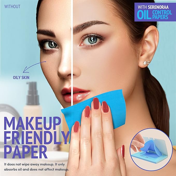 Oil Blotting Sheets for Face - Portable 1x50 Blue Oil Wipes Sheets for Face - Japanese High Performance Technology Makeup Blotting Paper -Grain Free Softer Oil Pads Absorbing Face Oil Tissues for Face-Velvo Beauty