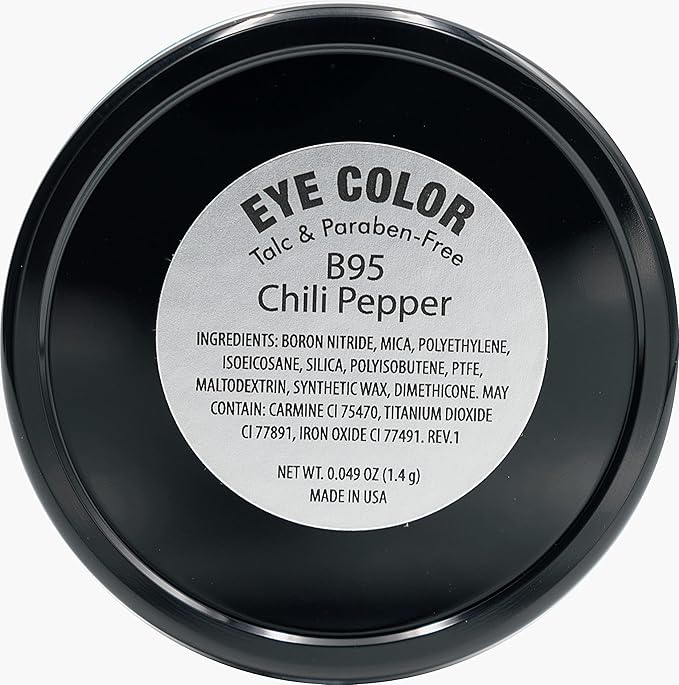 Chili Pepper Bright Red Orange Sparkling Glitter Pressed Powder Single Vegan Eyeshadow; Talc, Paraben & Cruelty Free-Velvo Beauty