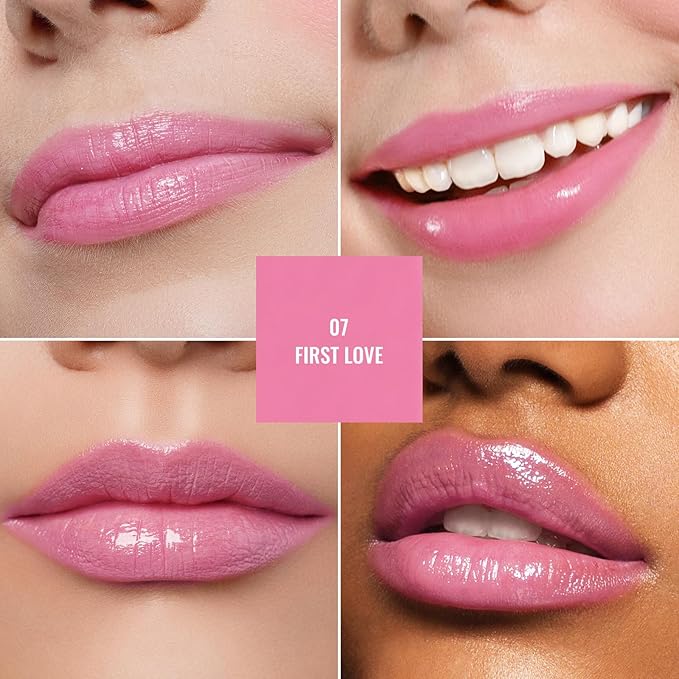 Oulac Warm Pink Shine Lipstick - Moisturizing Lip Stick Glossy Tinted Lip Balm, Sheer Shine Juicy Finish, Lightweight and Hydrating Formula for Dry Lip Care, Vegan 2.2g/0.07oz (07)-Velvo Beauty