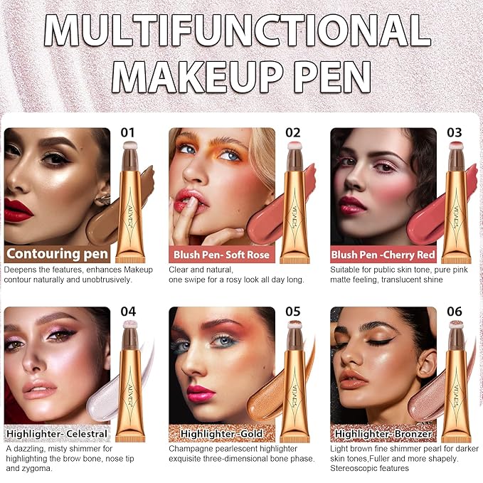 Liquid Highlighter Beauty Wand, Highlight Bronzer Stick with Cushion Applicator, Smooth Shimmer Finish, Lightweight Silky Cream Face Makeup Stick, Cruelty-free (Celestral)-Velvo Beauty