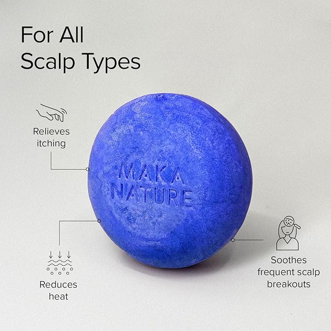 Maka Nature Low-Carbon Shampoo Bar | Korean K-Beauty Haircare with Natural Ingredients for Scalp & Hair Types | Vegan, Eco-Friendly, pH balanced, 3.35oz (Cooling)-Velvo Beauty